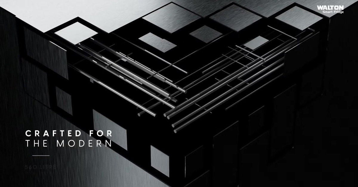 Walton Smart Fridge – Three Door Side By Side 3D Product Launch Reveal – VFX breakdown frame 3 of 4