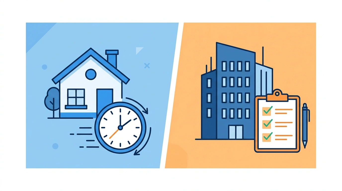residential versus commercial plumbing lead buyer comparison diagram
