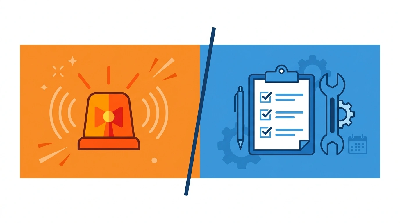 emergency versus service specific plumbing keyword intent diagram