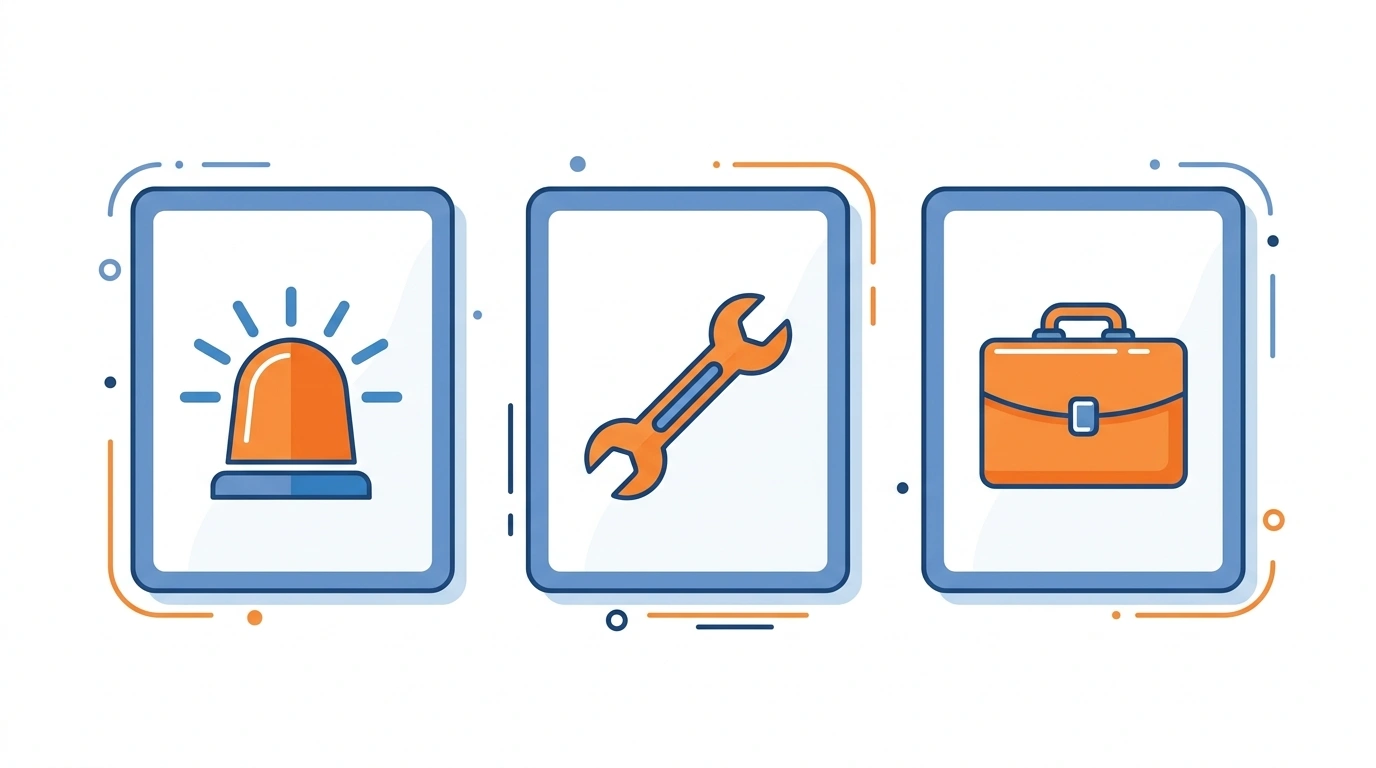 plumbing website pages targeting different keyword intent groups