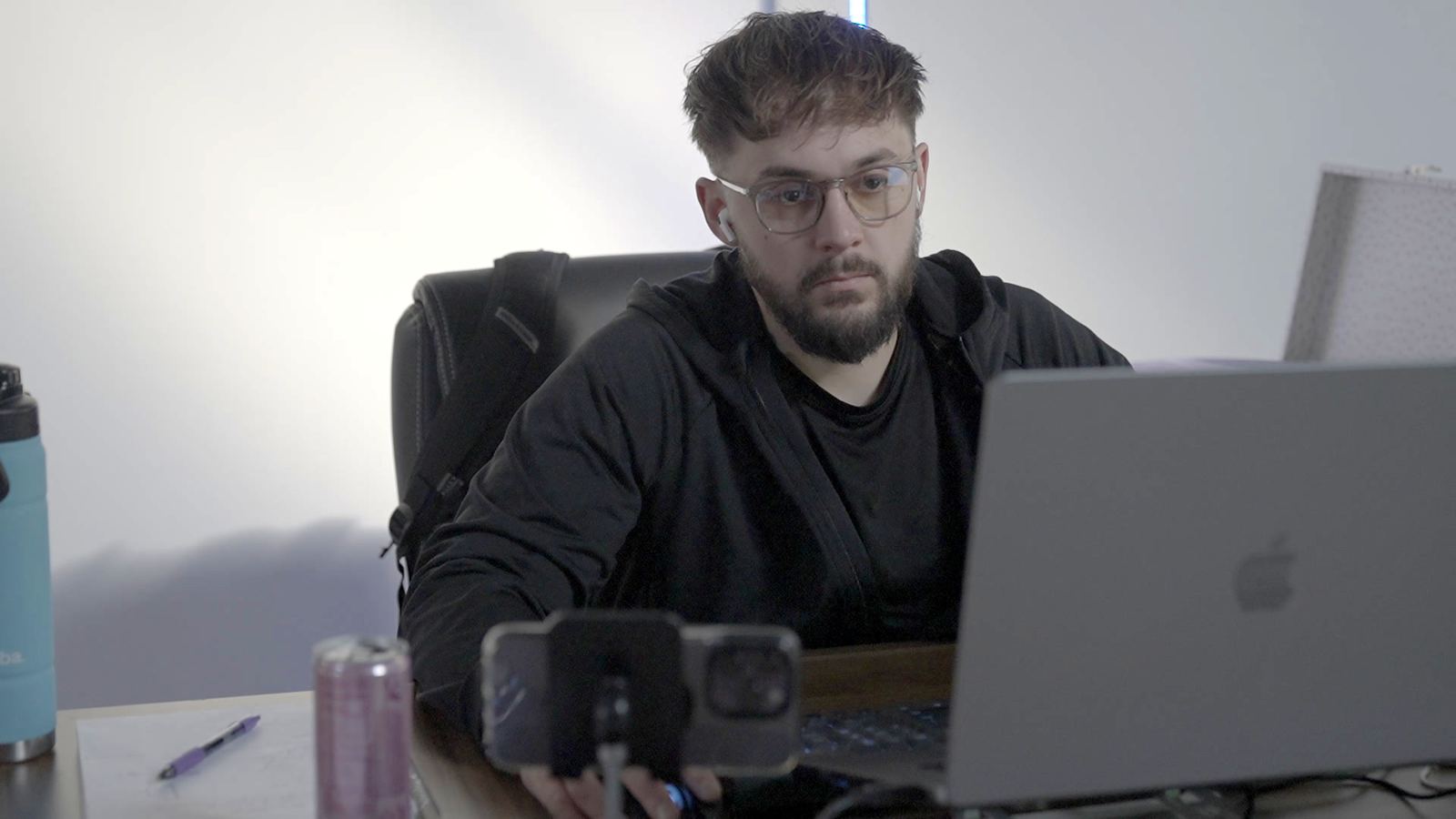 Ryan Adkins of Adkivity working at his desk in Clermont, Florida