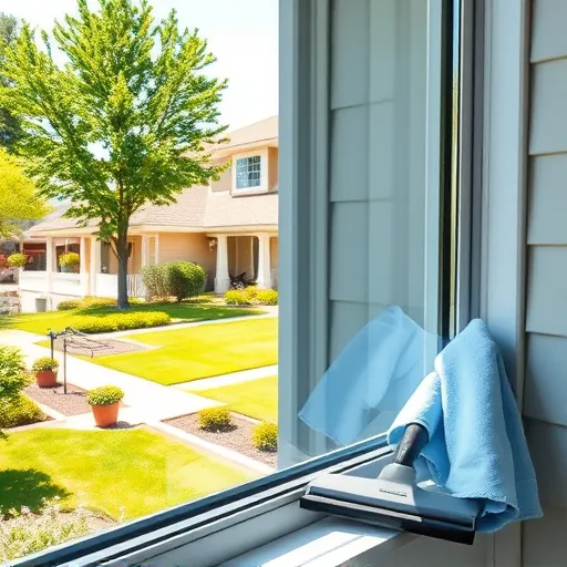 Pristine, clean residential window in East Cottage Grove MN reflecting vibrant neighborhood and lush greenery.