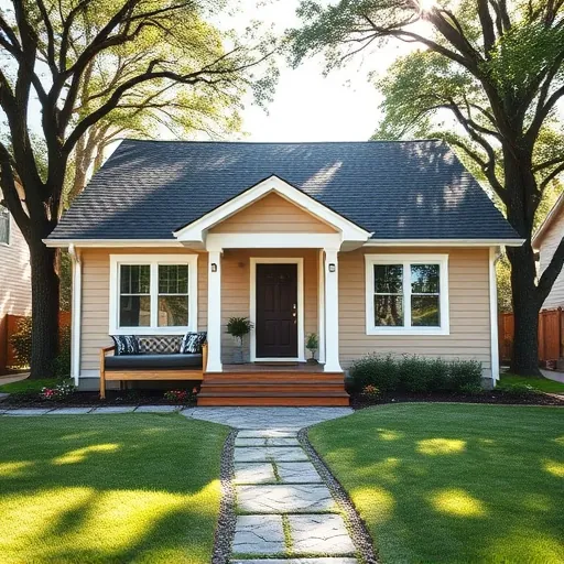 Completed home remodel in Bailey's Arbor MN featuring inviting exterior, landscaped yard, and charming porch.