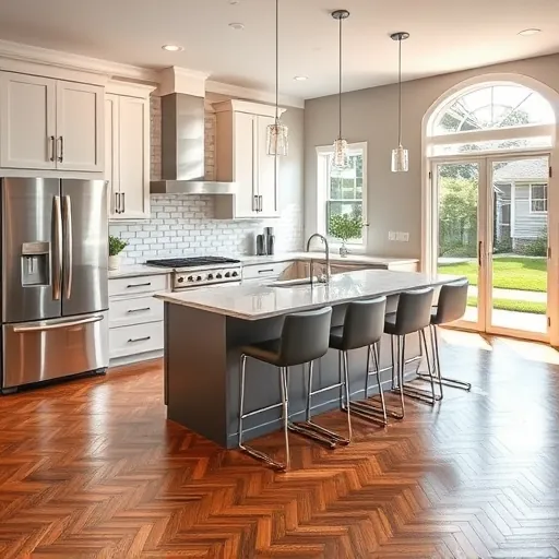 Contemporary kitchen remodel in Lake Elmo MN featuring sleek cabinetry, quartz countertops, and stylish bar stools.