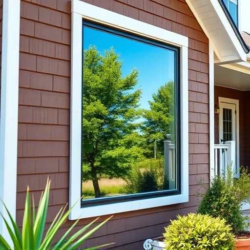 Pristine freshly cleaned window reflecting blue sky and trees on a well-maintained home in Stillwater Minnesota
