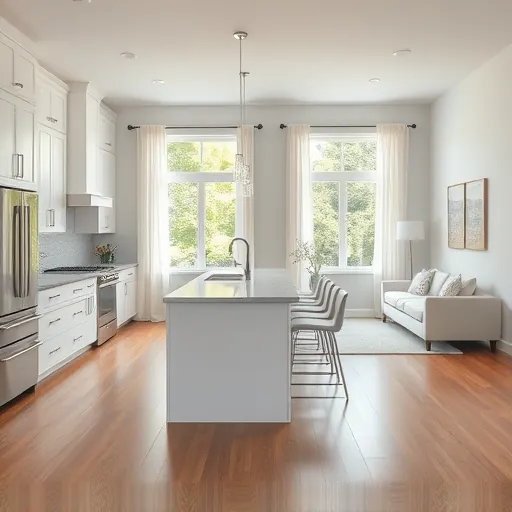 Modern kitchen in North Inver Grove Heights, MN, featuring white cabinetry, stainless steel appliances, and elegant decor.