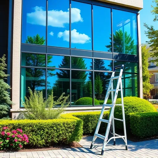 Sparkling clean windows reflecting blue skies and lush greenery at Stonemill Farms residential property