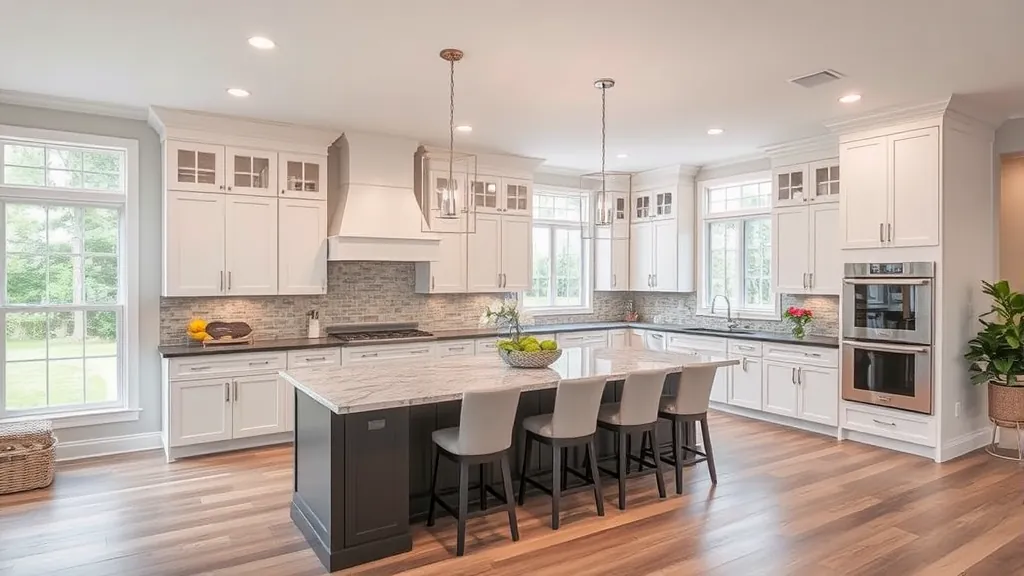 Home Remodeling in Burnsville, MN showcasing modern kitchen and living room designs.