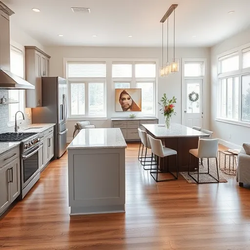 Home remodeling in St. Paul Park MN featuring a renovated kitchen with modern appliances, custom cabinetry, and bright ambiance.
