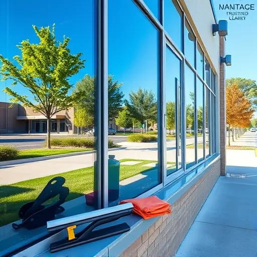 Professional window cleaning scene in South Cottage Grove MN showcasing immaculate windows and lush greenery nearby.