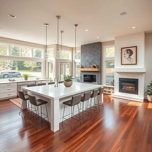Contemporary open-concept living area in Newport MN with sleek kitchen, elegant decor, and abundant natural light.