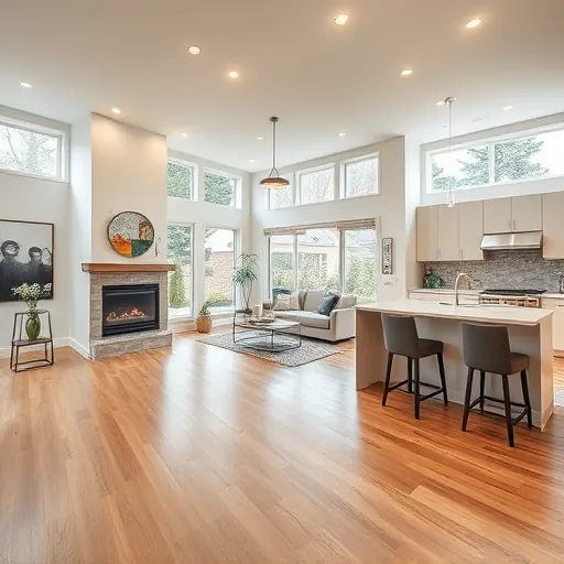 Modern living space remodel in North Lake Elmo MN showcasing open-concept design, elegant furnishings, and natural light.