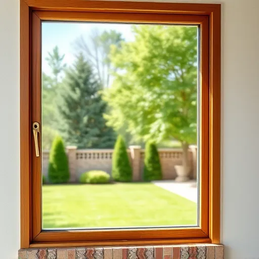 Pristine clean window reflecting lush trees and a tidy backyard in a modern home in Stillwater Minnesota