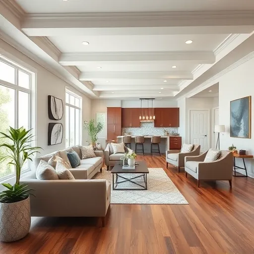 Spacious modern living room in Arbor Pointe, MN with sleek furniture, natural light, and elegant design details.