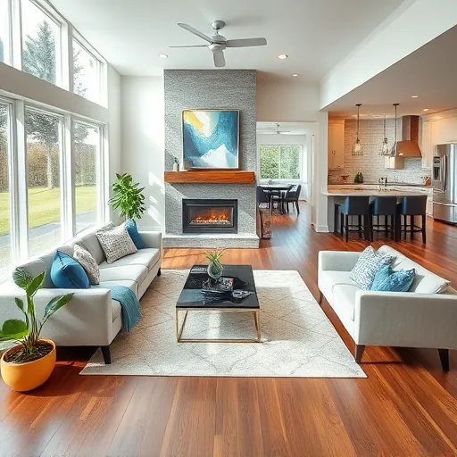 Spacious Lake Elmo Village living room with modern furnishings, natural light, and upscale home remodeling elements.