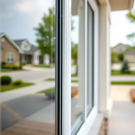 Spotless window reflecting bright outdoor scene with water droplets, clean facade, and lush suburban background in East Cottage Grove MN