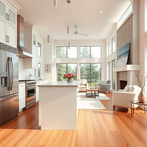 Home remodeling showcase in South Hill MN featuring a modern kitchen, cozy living room, and elegant decor elements.