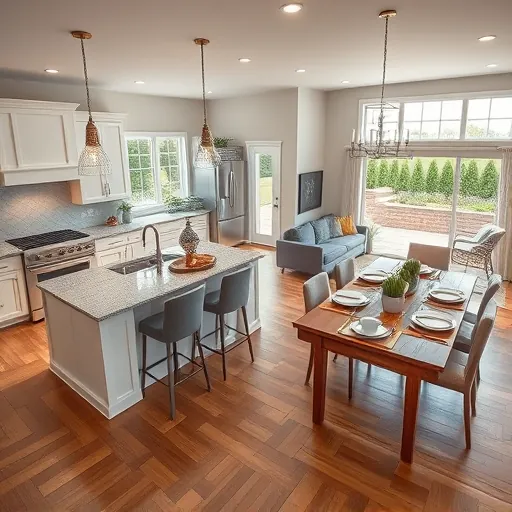Completed home remodeling project in Stonemill Farms MN showcasing a modern kitchen and inviting open-concept living space.