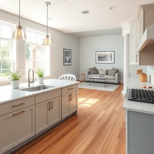 Modern kitchen remodel in Hastings MN features sleek cabinets, granite countertops, and stylish decor in warm tones.