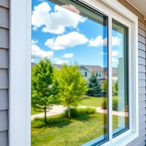 Clean sparkling window reflecting blue sky and lush trees in a modern home in East Oakdale MN