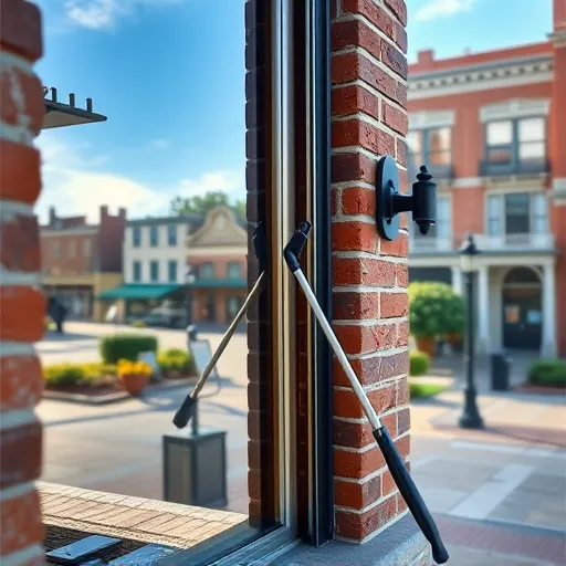 Pristine window cleaning scene in Stillwater MN featuring spotless glass on a brick building with historic charm.