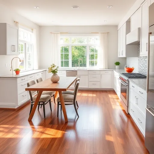 Beautifully renovated kitchen in Oakdale MN featuring white cabinetry, quartz counters, stainless appliances, and natural light.