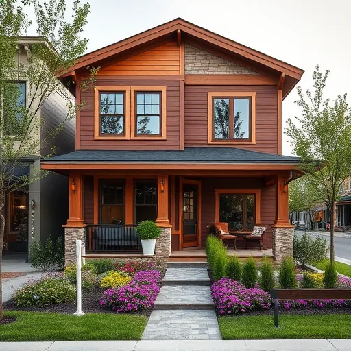 Charming two-story house in Downtown Stillwater with a renovated facade, landscape, and inviting ambiance.