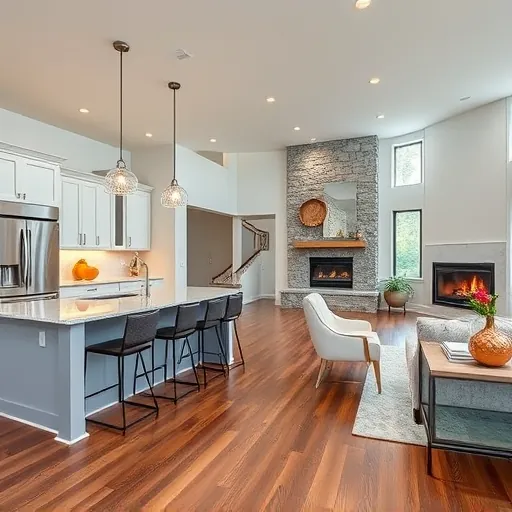 Modern kitchen remodel in Wedgewood MN with sleek cabinetry, quartz countertops, and inviting island with bar stools.