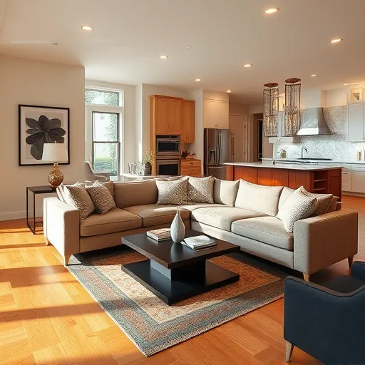Elegant living room in North Lake Elmo MN featuring contemporary decor, natural light, and a chic open layout.