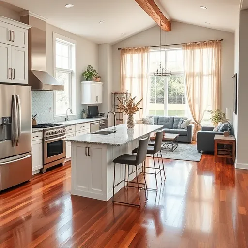 Modern Lake Elmo MN kitchen with stainless appliances, granite countertops, and custom cabinetry, showcasing open layout.