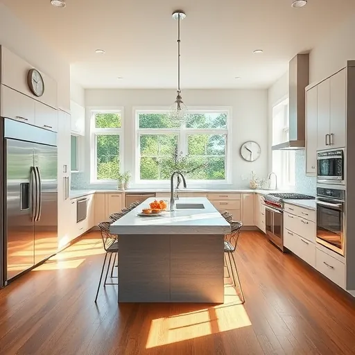 Stunning modern kitchen in Arbor Pointe MN featuring sleek appliances, elegant island, and stylish decor with natural light.