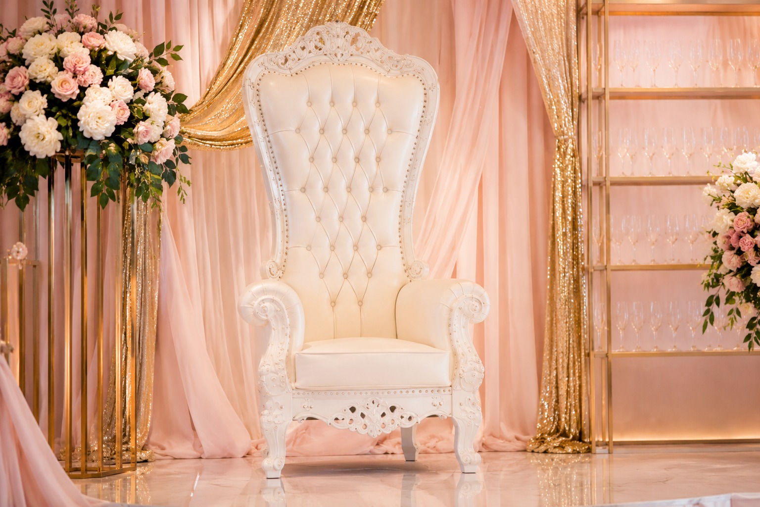 White King and Queen throne chairs