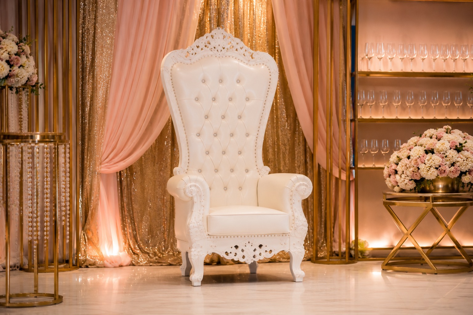 Elegant party rental setup by Kshels Party Supplies