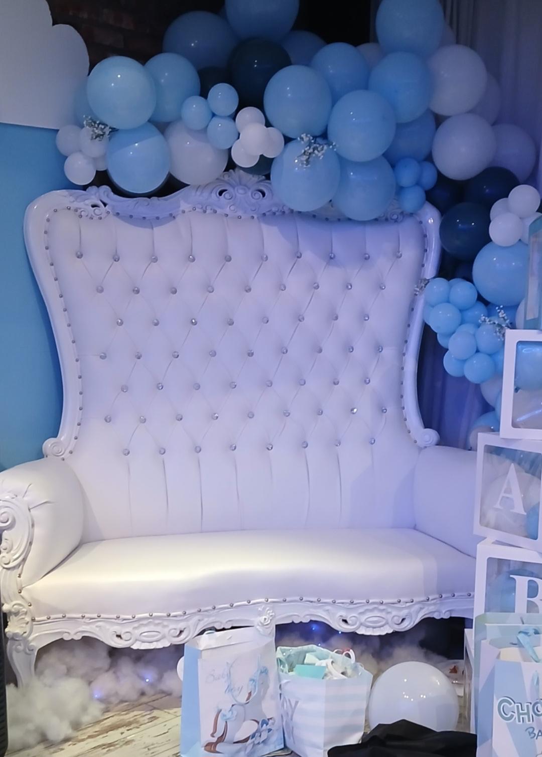 Double seat throne chair available for rent from Kshels Party Supplies