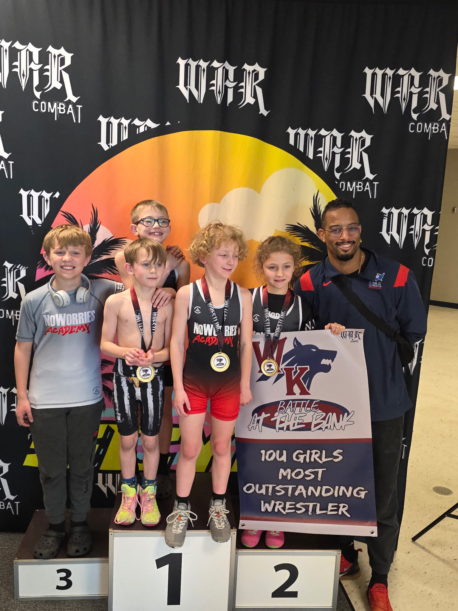 NoWorries Academy youth wrestler — Battle at the Bank champion