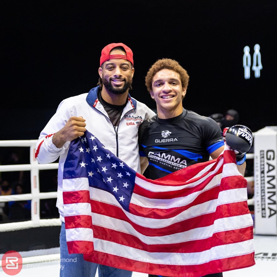 Coach Majid and athlete celebrating after GAMMA World Championship win for Team USA