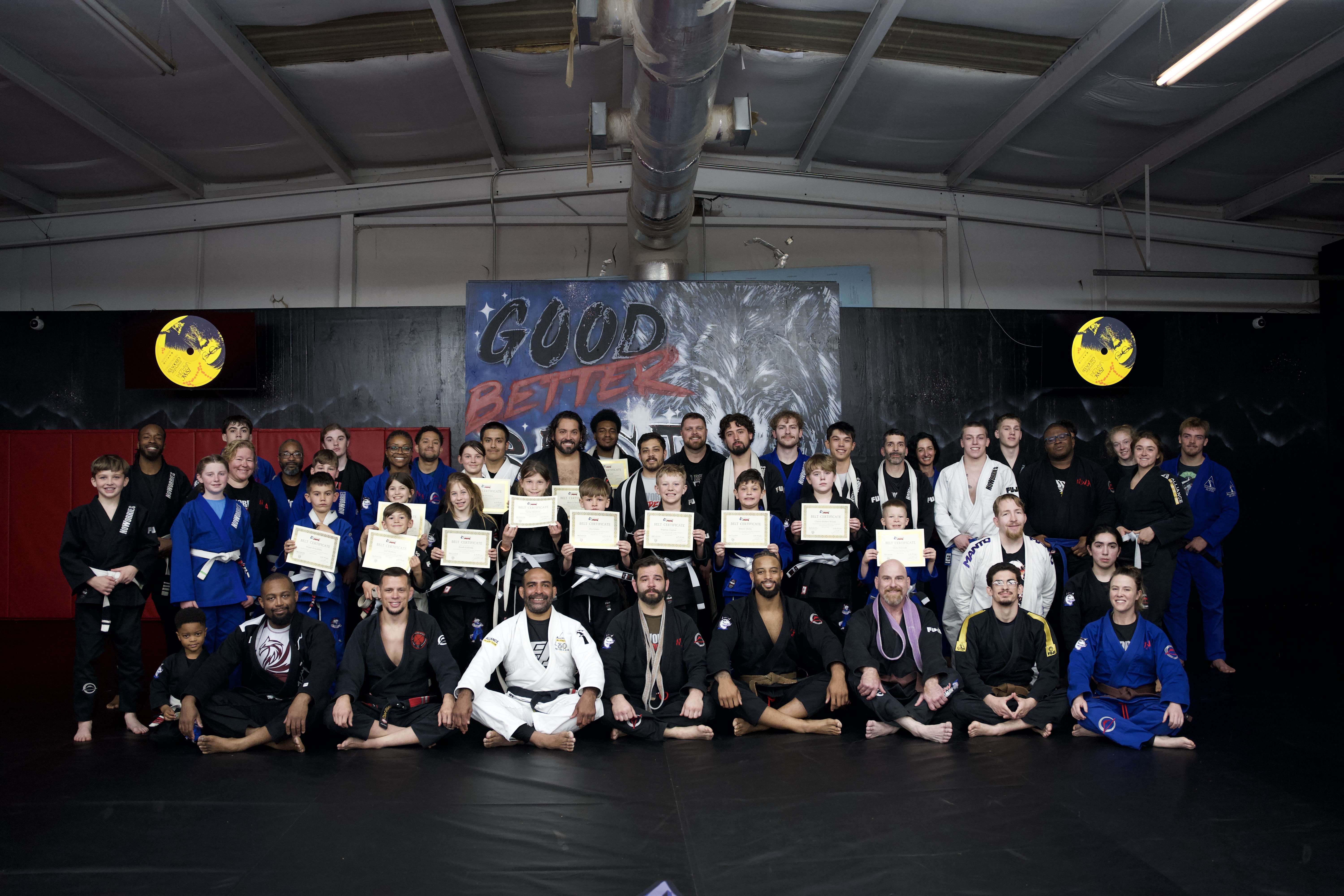 Adult BJJ community at NoWorries Academy