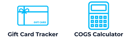SellerSmart gift card management tools – free Amazon FBA Gift Card Tracker and COGS Calculator icons for online arbitrage sellers