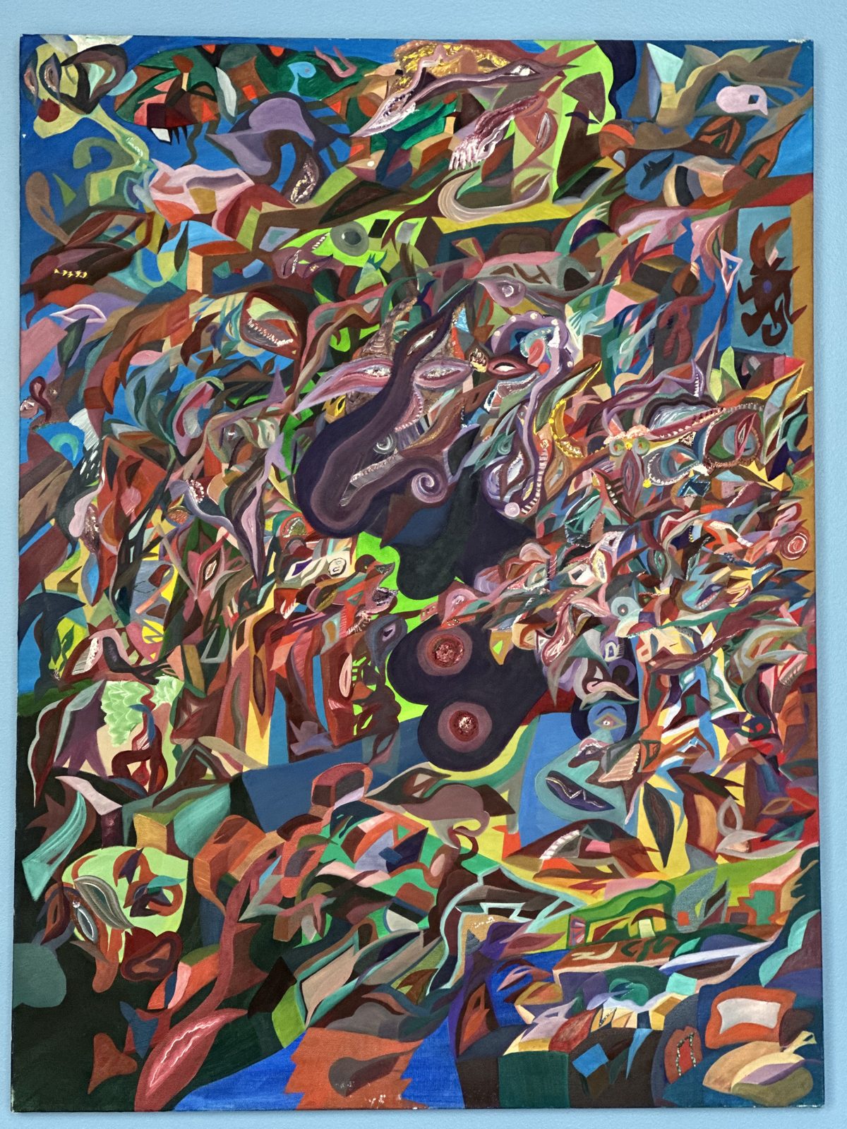 Abstract painting by Cameron Gray, full canvas