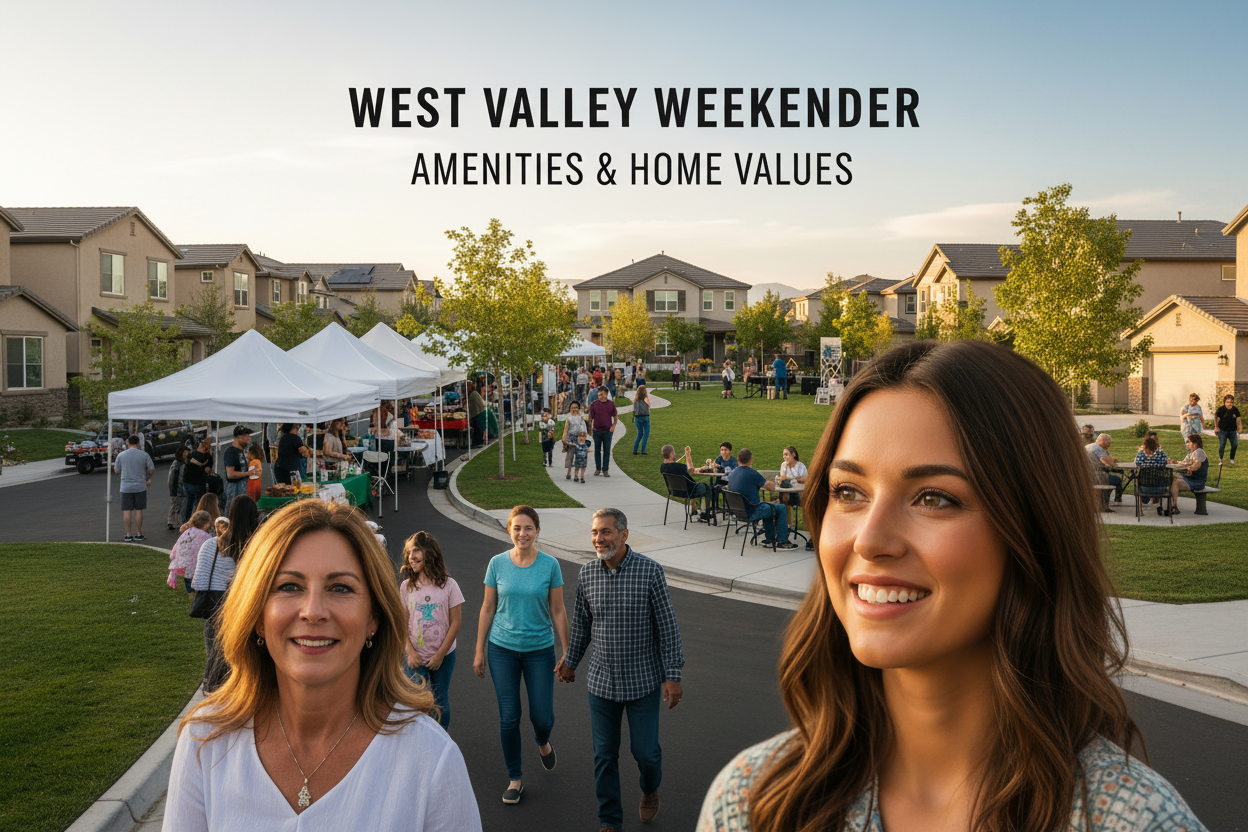 West Valley Weekender - Amenities & Home Values community event with two smiling women at a neighborhood outdoor market