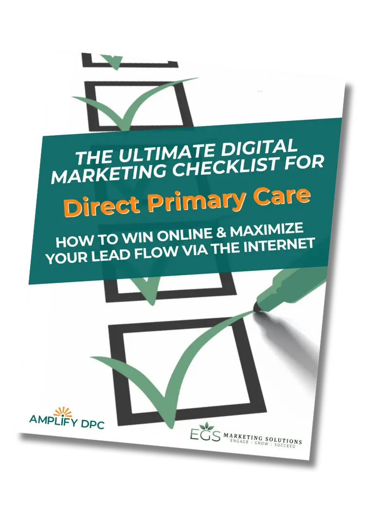 Direct Primary Care digital marketing checklist guide by Amplify DPC for improving online visibility and lead generation.