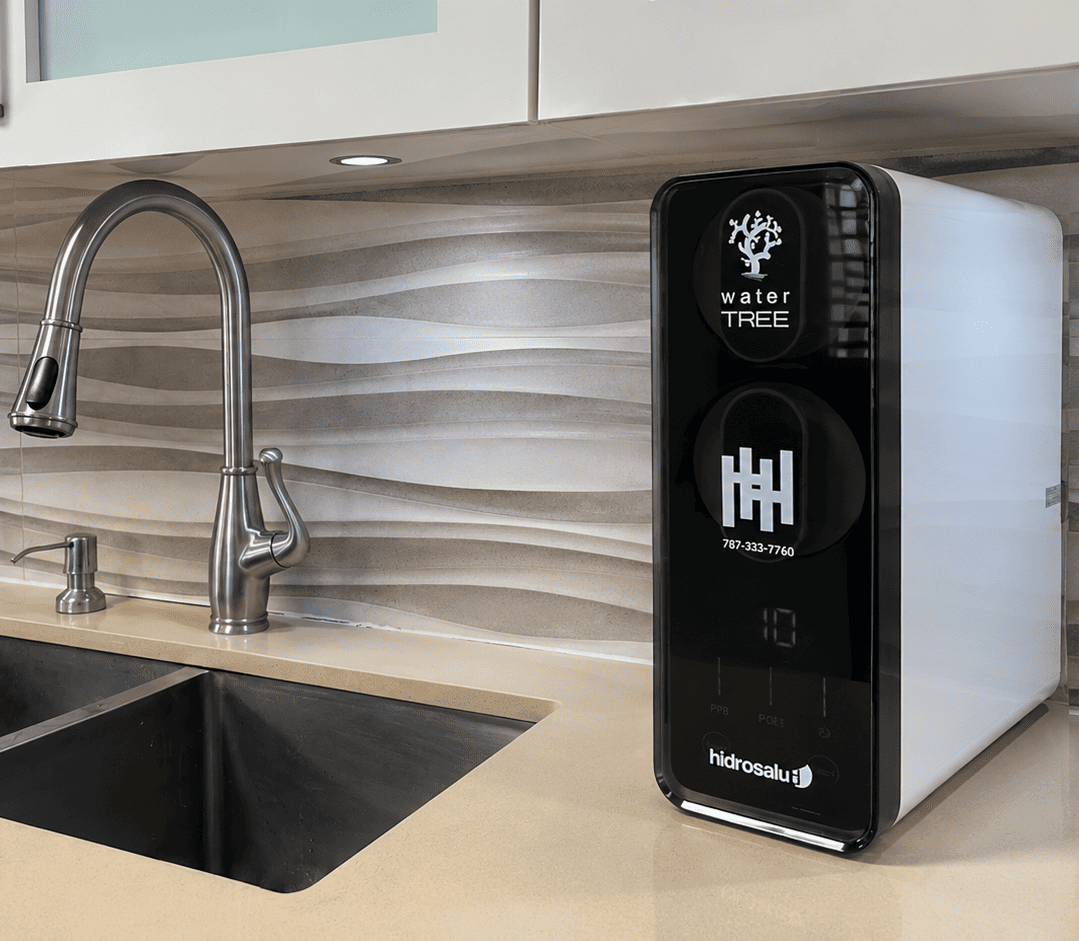 Sistema de agua instalado en cocina