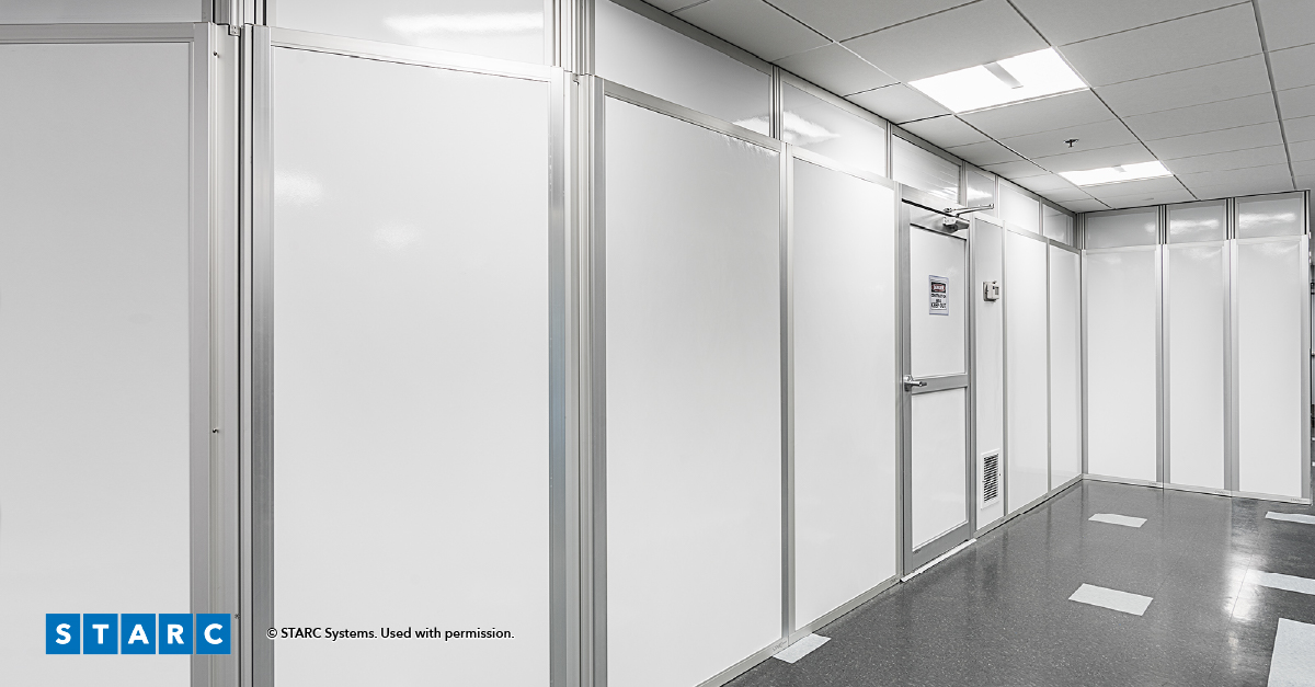 STARC RealWall run with a door in a hospital corridor