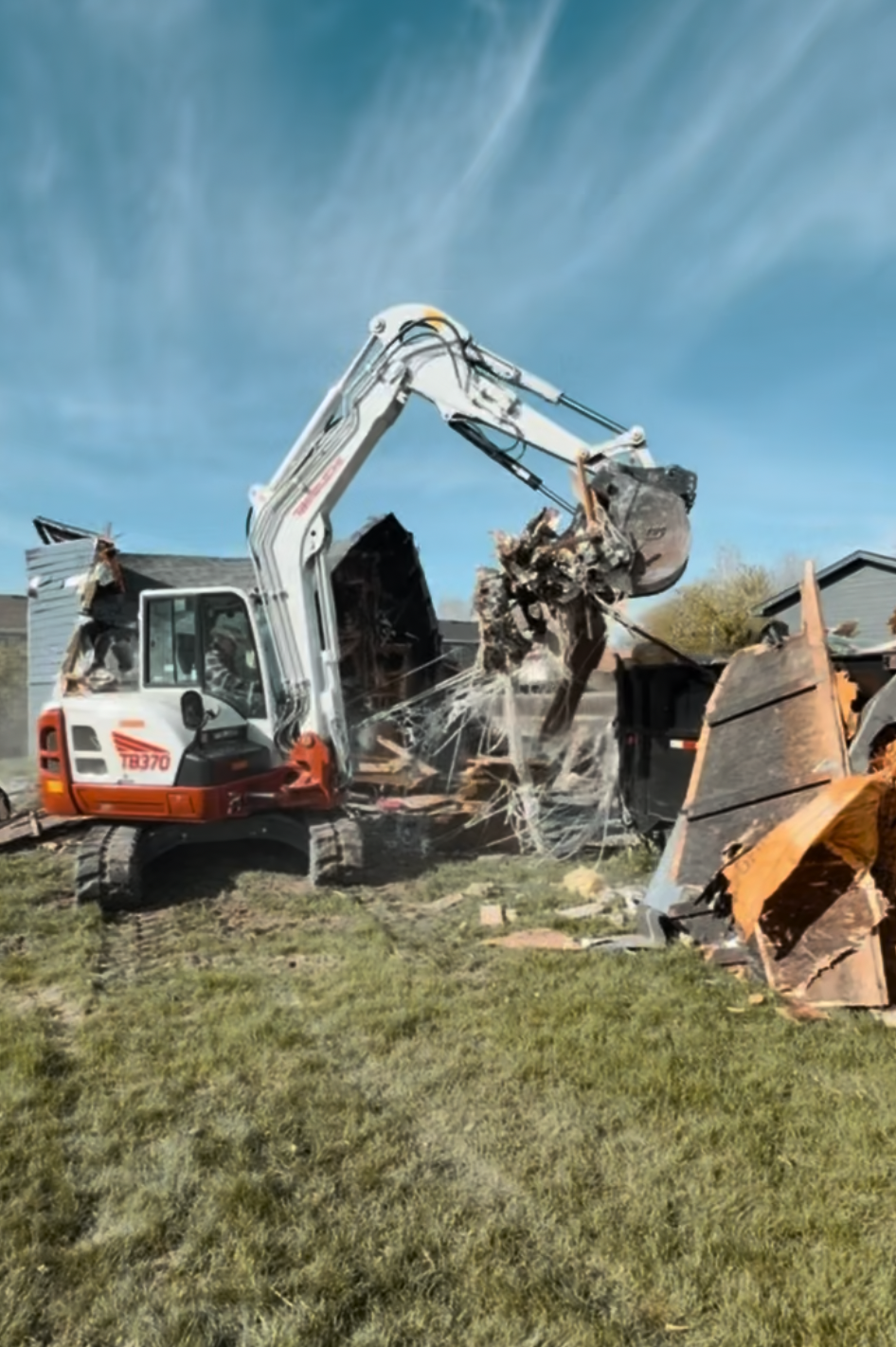 Fire damaged home demolition Billings Heights photo 3