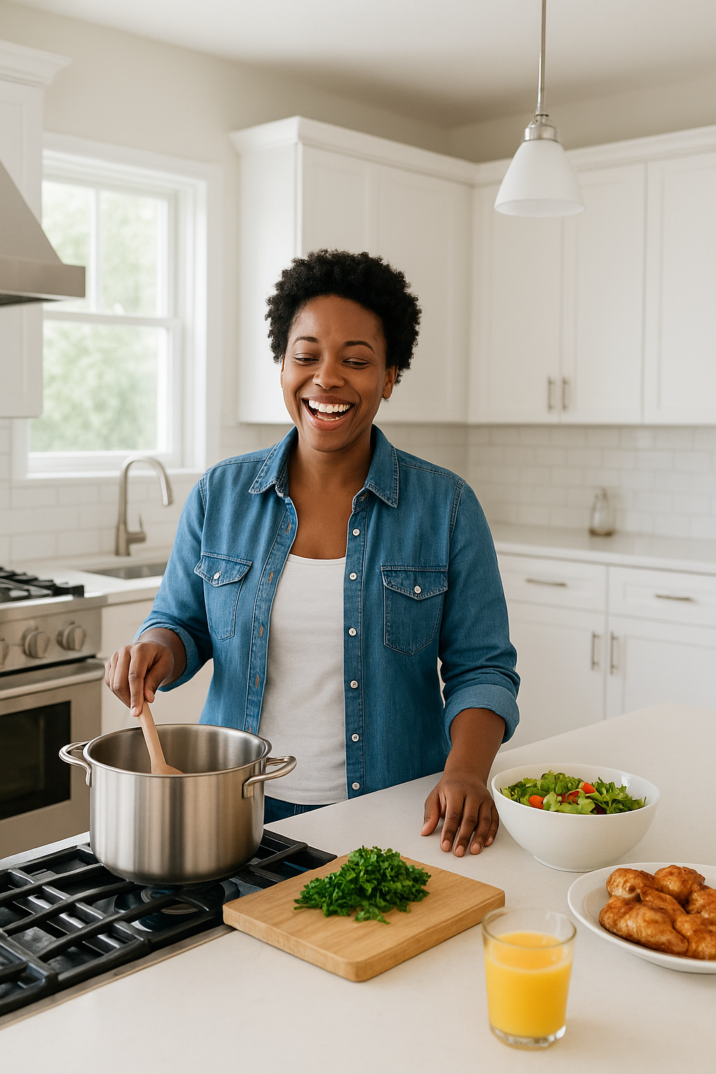 Excited Middle Georgia homeowner sharing how MooreFlex Financing made her kitchen remodel affordable.