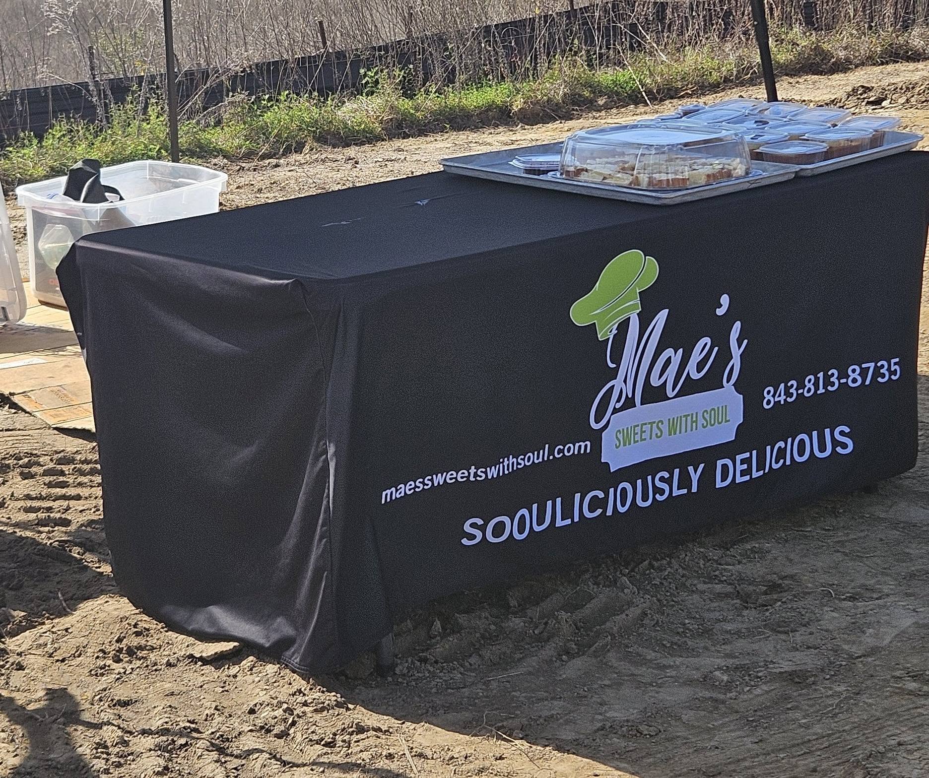 Mae’s Sweets with Soul table at the groundbreaking site