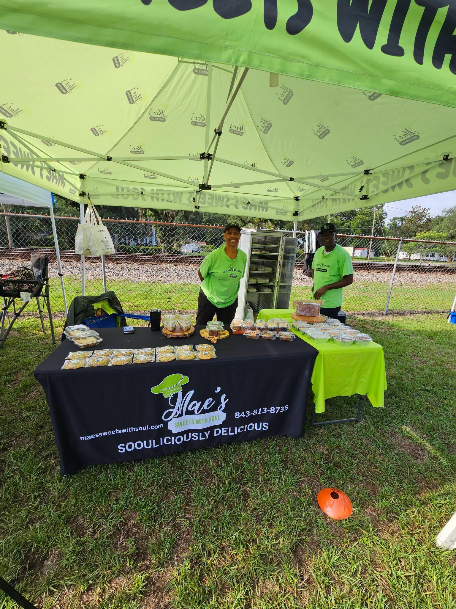 Mae’s Sweets with Soul booth at a Charleston area market