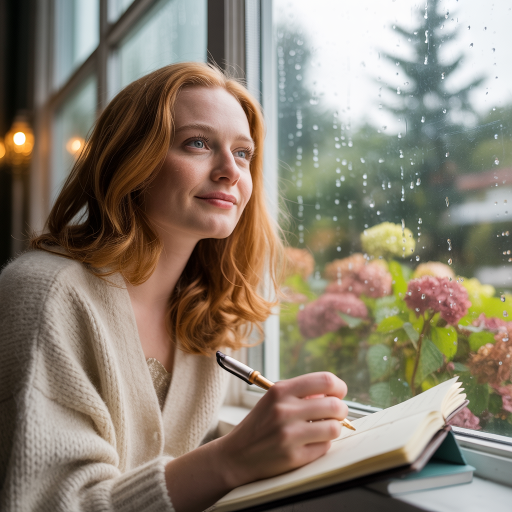Woman reflecting on relationship patterns.