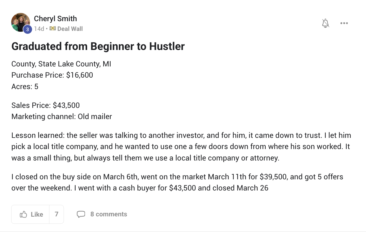 Deal Wall post