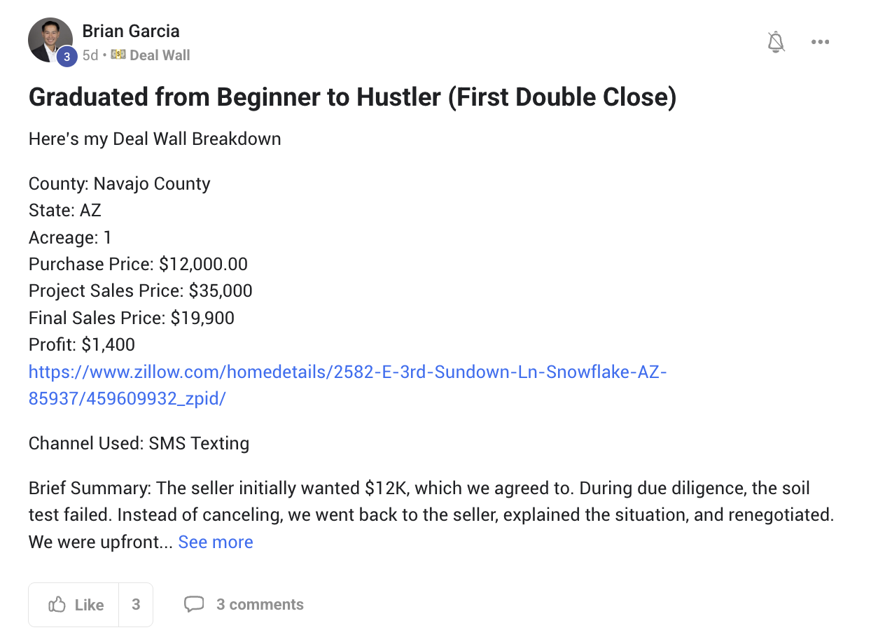 Deal Wall post